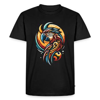 Parrot Tribal Moon Phases - Men's Premium Organic T-Shirt - black - Front - Nico (187cm)