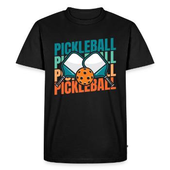Pickleball - Men's Premium Organic T-Shirt - black - Front - Nico (187cm)