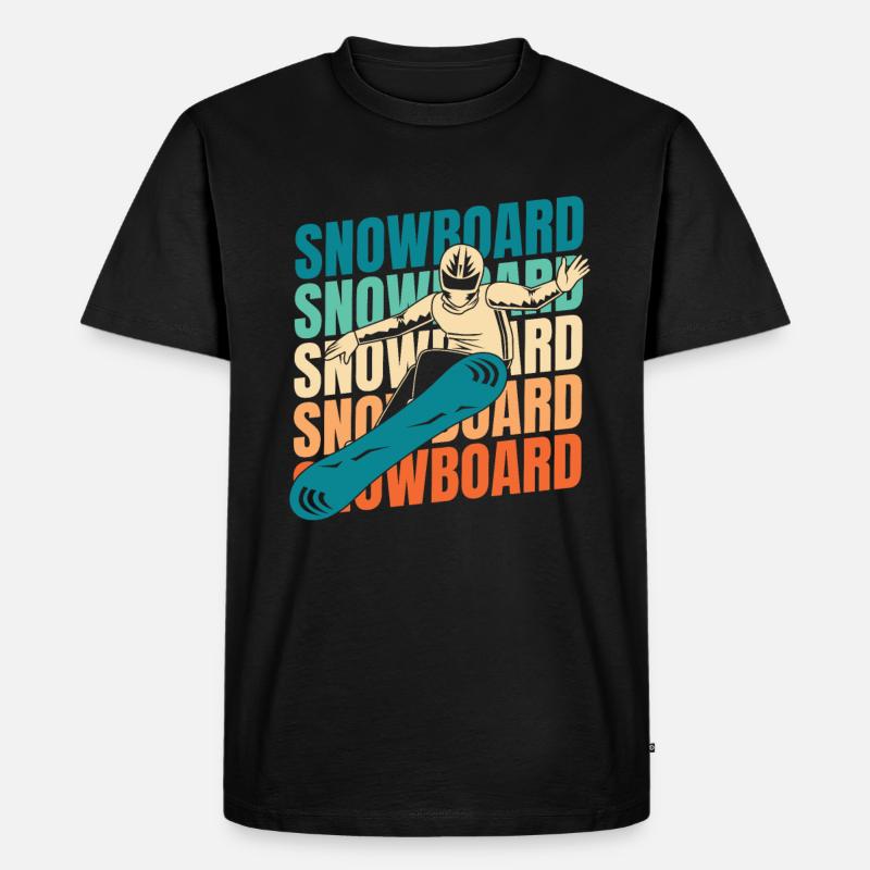 Snowboard Snowboarder - Männer Premium Bio T-Shirt - Schwarz