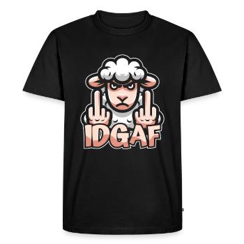 Sheep I don't give a Idgaf - Men's Premium Organic T-Shirt - black - Front - Nico (187cm)