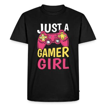 Gamer Gaming juste une fille de jeux vidéo - T-shirt Premium bio Homme - noir - Devant - Nico (187cm)