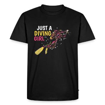 Plongeur juste une plongeuse plongeuse - T-shirt Premium bio Homme - noir - Devant - Nico (187cm)