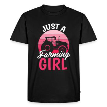 Fermier Fermier Juste une fille de ferme - T-shirt Premium bio Homme - noir - Devant - Nico (187cm)