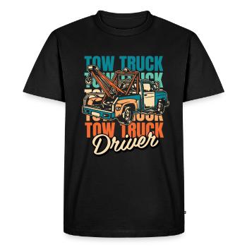 Service de remorquage Dépanneuse - T-shirt Premium bio Homme - noir - Devant - Nico (187cm)