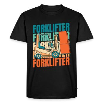 Forklift Forklift Driver - Men's Premium Organic T-Shirt - black - Front - Nico (187cm)