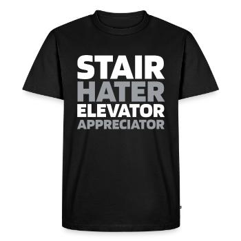 Ascenseur Ascenseur - T-shirt Premium bio Homme - noir - Devant - Nico (187cm)