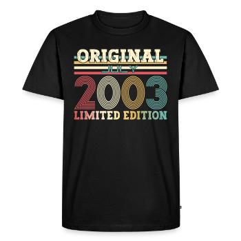21ème Anniversaire Légende 2003 Millésime 2003 - T-shirt Premium bio Homme - noir - Devant - Nico (187cm)
