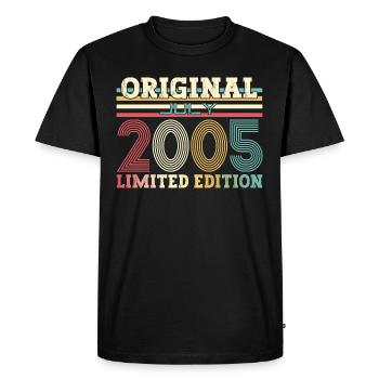 19th Birthday Original July 2005 Vintage 2005 - Men's Premium Organic T-Shirt - black - Front - Nico (187cm)