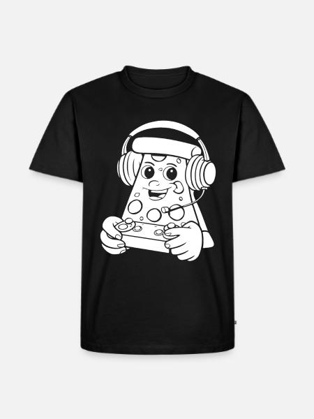 Gamer Gaming Pizza Gaming Controller - Men's Premium Organic T-Shirt - black
