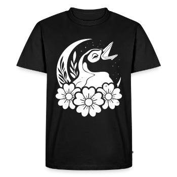 Penguin Wild Flowers Floral Moon - Men's Premium Organic T-Shirt - black - Front - Nico (187cm)