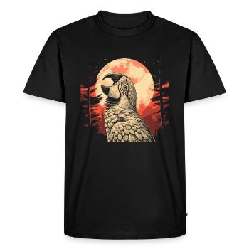 Parrot Moon Howling - Men's Premium Organic T-Shirt - black - Front - Nico (187cm)