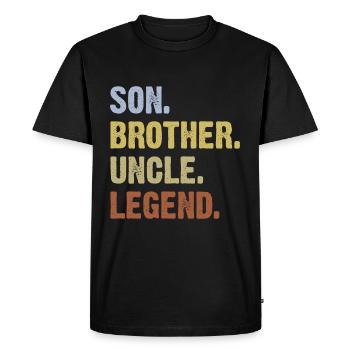 Son Brother Uncle Legend - Men's Premium Organic T-Shirt - black - Front - Nico (187cm)