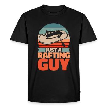 Rafting Just A Rafting Guy - Men's Premium Organic T-Shirt - black - Front - Nico (187cm)