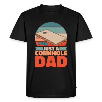 Cornhole Blind Hole Game Father - Men's Premium Organic T-Shirt - black - Front - Nico (187cm)