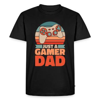 Gamer Gaming Vater Juste un papa de jeux vidéo - T-shirt Premium bio Homme - noir - Devant - Nico (187cm)