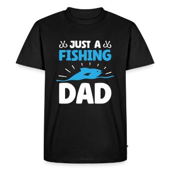 Pêcheuse Angeln Vater Juste un papa pêcheur - T-shirt Premium bio Homme - noir - Devant - Nico (187cm)