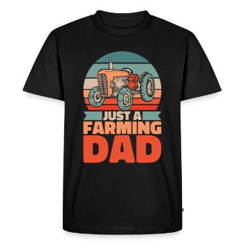 Farmer Farmer Just A Farming Dad - Men's Premium Organic T-Shirt - black - Front - Nico (187cm)