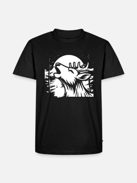Deer Moon Howling - Men's Premium Organic T-Shirt - black