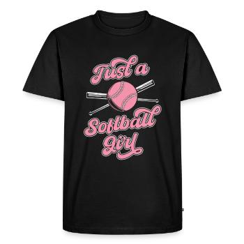 Softball juste une fille de softball - T-shirt Premium bio Homme - noir - Devant - Nico (187cm)
