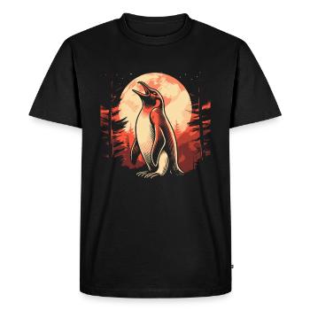 Pingouin Lune Hurlement - T-shirt Premium bio Homme - noir - Devant - Nico (187cm)