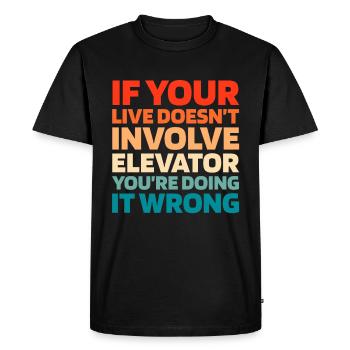 Elevator Elevator - Men's Premium Organic T-Shirt - black - Front - Nico (187cm)