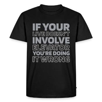Ascenseur Ascenseur - T-shirt Premium bio Homme - noir - Devant - Nico (187cm)