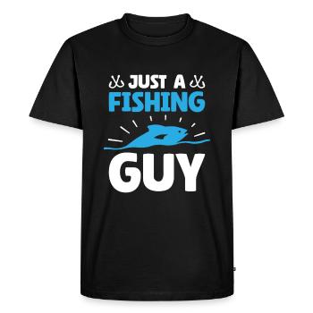 Pêcheuse Angeln juste un pêcheur - T-shirt Premium bio Homme - noir - Devant - Nico (187cm)