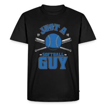 Le softball n’est qu’un gars de softball - T-shirt Premium bio Homme - noir - Devant - Nico (187cm)