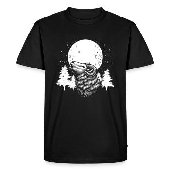 Mouton Lune Hurlement - T-shirt Premium bio Homme - noir - Devant - Nico (187cm)