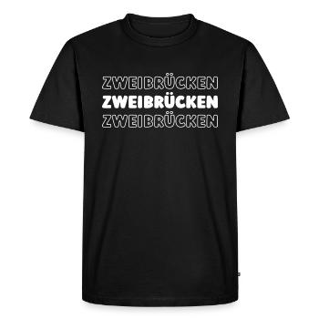 Ville allemande de Zweibrücken Rhénanie-Palatinat - T-shirt Premium bio Homme - noir - Devant - Nico (187cm)