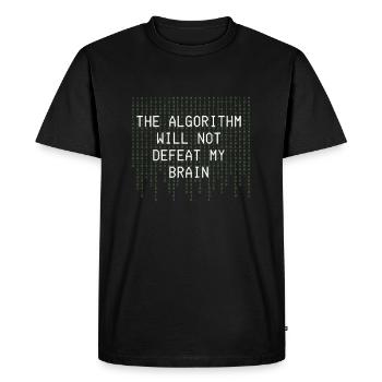 L’algorithme ne vaincra pas mon cerveau binaire - T-shirt Premium bio Homme - noir - Devant - Nico (187cm)