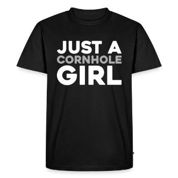 Cornhole Blind Hole Game Just A Cornhole Girl - Men's Premium Organic T-Shirt - black - Front - Nico (187cm)