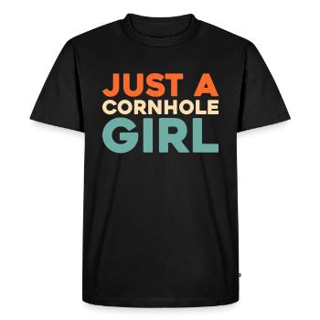 Cornhole Blind Hole Game Just A Cornhole Girl - Men's Premium Organic T-Shirt - black - Front - Nico (187cm)