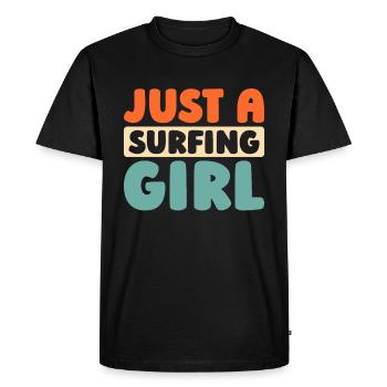 Surfer Surfen Juste une Surfeuse Fille - T-shirt Premium bio Homme - noir - Devant - Nico (187cm)