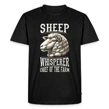 Shepherd Sheep Chief of the Farm - Men's Premium Organic T-Shirt - black - Front - Nico (187cm)