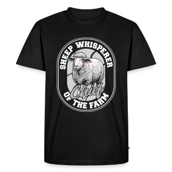 Shepherd Sheep Chief of the Farm - Men's Premium Organic T-Shirt - black - Front - Nico (187cm)
