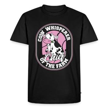 Éleveur de vaches, éleveur laitier, chef d’exploitation - T-shirt Premium bio Homme - noir - Devant - Nico (187cm)