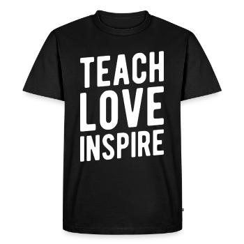 Teach Love Inspire - Men's Premium Organic T-Shirt - black - Front - Nico (187cm)