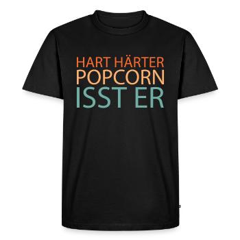 Popcorn - Men's Premium Organic T-Shirt - black - Front - Nico (187cm)
