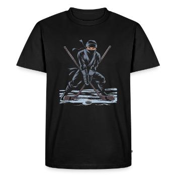 Hockey Hockey Ninja - Men's Premium Organic T-Shirt - black - Front - Nico (187cm)
