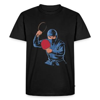Table tennis Ping-pong Table tennis Ninja - Men's Premium Organic T-Shirt - black - Front - Nico (187cm)