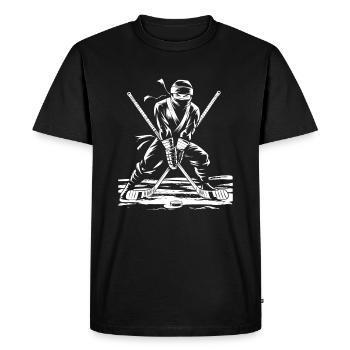 Hockey Hockey Ninja - Men's Premium Organic T-Shirt - black - Front - Nico (187cm)