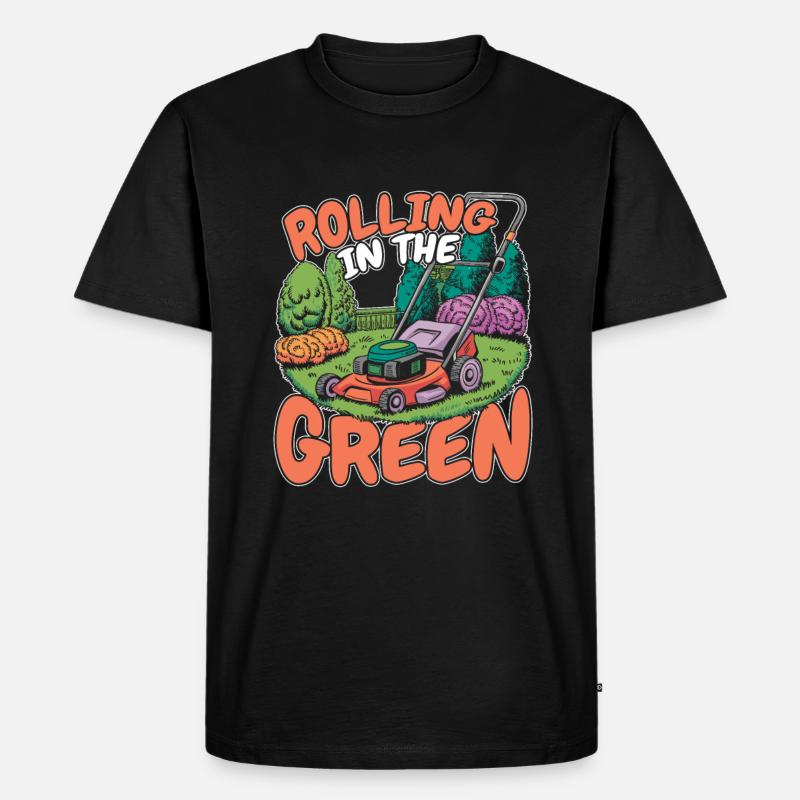 Rasenmäher Mähen - Männer Premium Bio T-Shirt - Schwarz