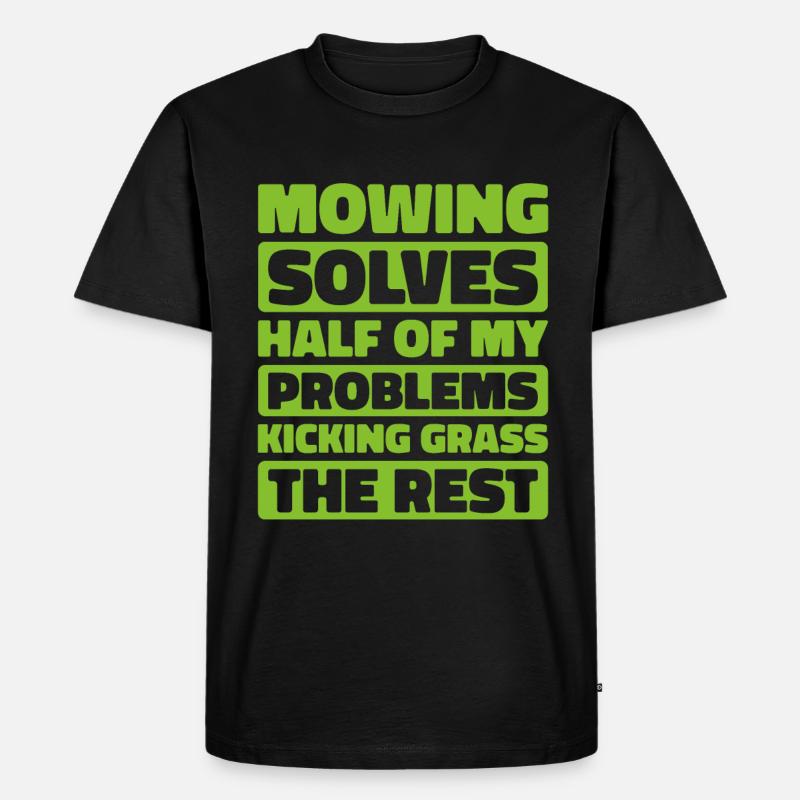 Rasenmäher Mähen - Männer Premium Bio T-Shirt - Schwarz