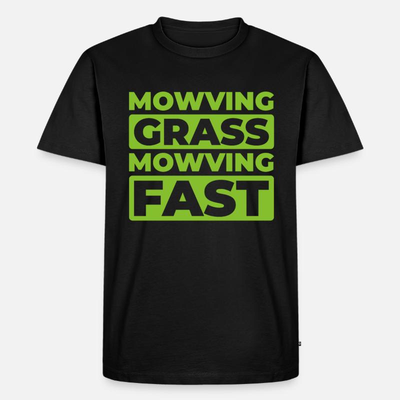 Rasenmäher Mähen - Männer Premium Bio T-Shirt - Schwarz