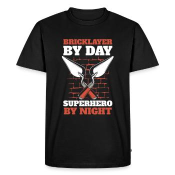 Bricklayer - Men's Premium Organic T-Shirt - black - Front - Nico (187cm)