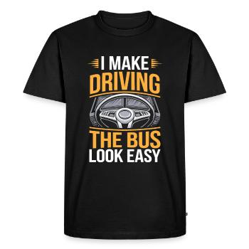 Bus Bus Driver - Men's Premium Organic T-Shirt - black - Front - Nico (187cm)