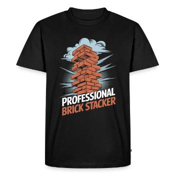 Bricklayer - Men's Premium Organic T-Shirt - black - Front - Nico (187cm)