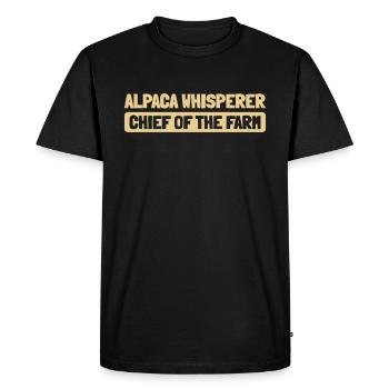 Alpaca Chef of the Farm - Men's Premium Organic T-Shirt - black - Front - Nico (187cm)