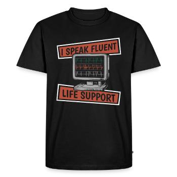 Infirmière en soins intensifs - T-shirt Premium bio Homme - noir - Devant - Nico (187cm)